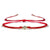 14K Gold Diamond Bezel Red String Bracelet - Luck & Protection