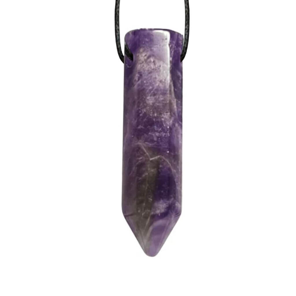 AMETHYST BULLET POINT NECKLACE-Luck Strings