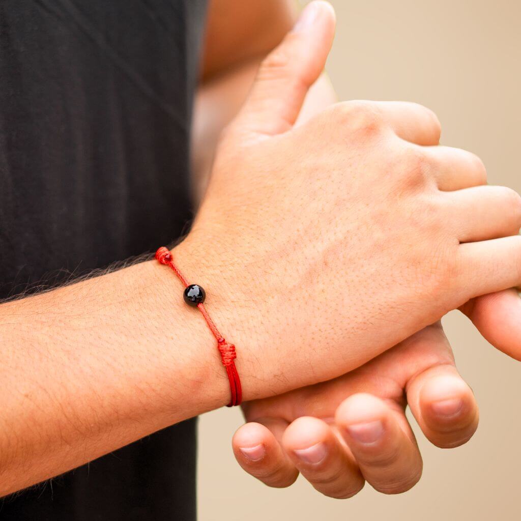 Luck Strings - Protection Black Tourmaline Red String Bracelet