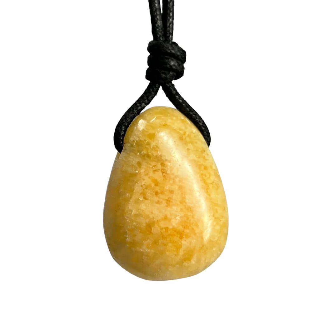 YELLOW CALCITE PENDANT NECKLACE-Luck Strings