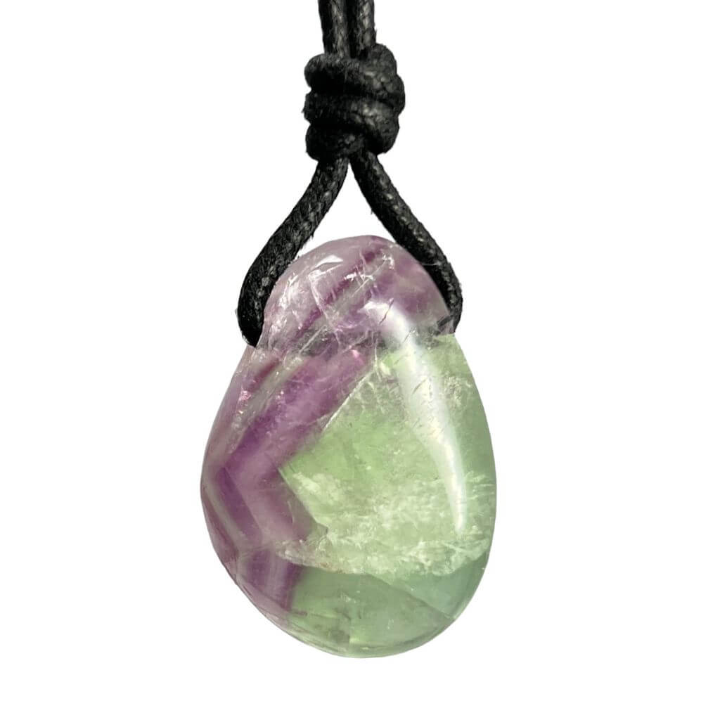Luck Strings-Handcrafted fluorite necklace with adjustable sliding knots made from natural gemstones