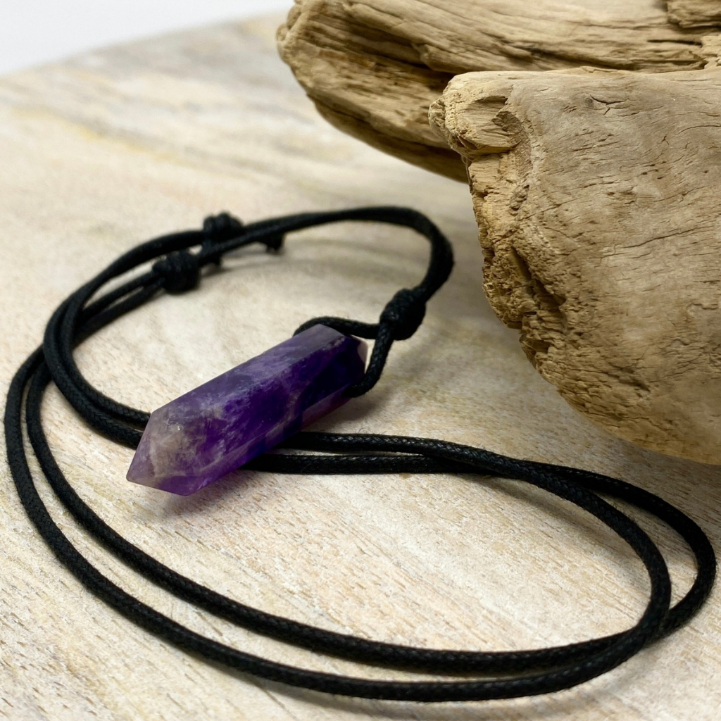 AMETHYST POINT NECKLACE-Luck Strings