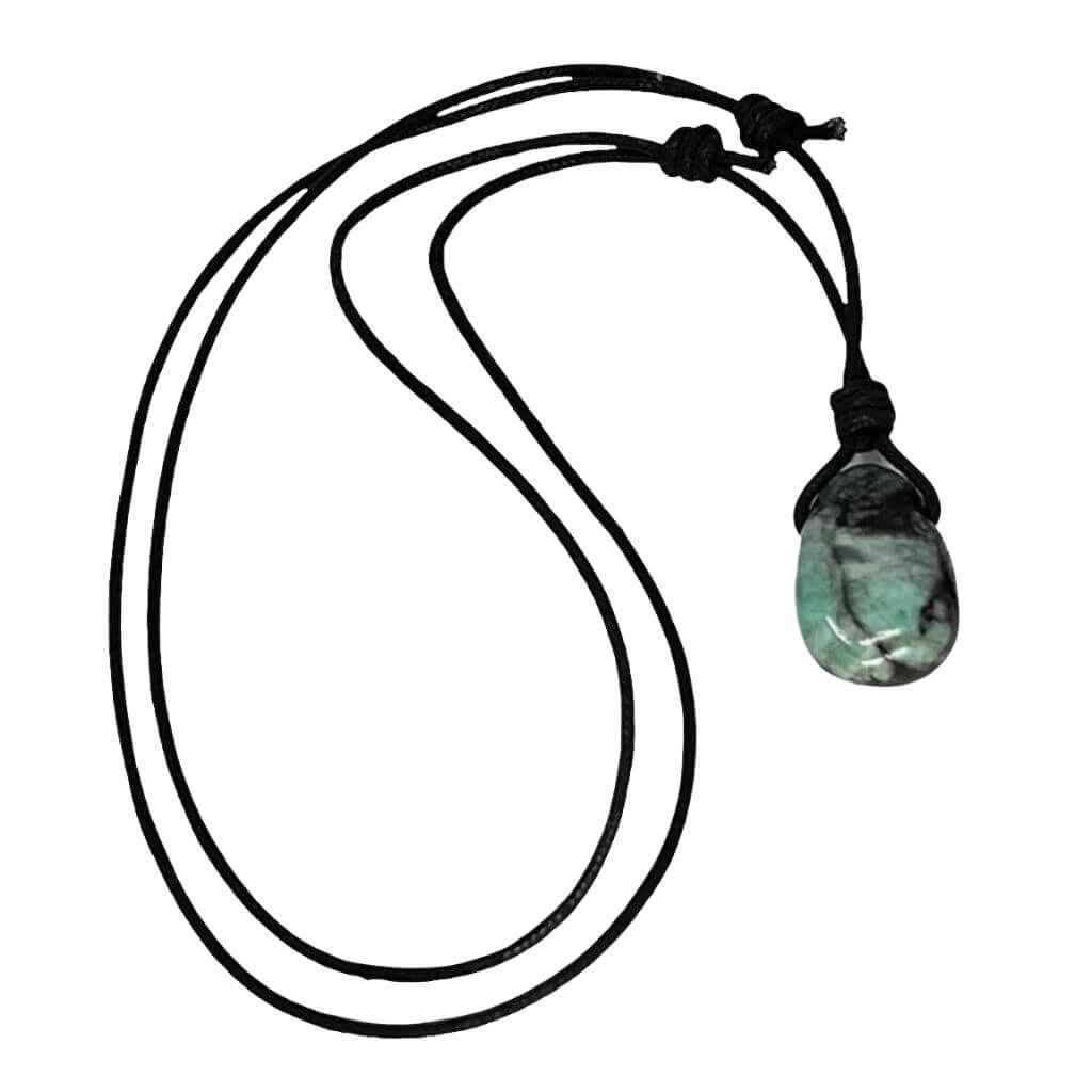 Luck Strings-Handcrafted emerald necklace with adjustable sliding knots made from natural gemstones