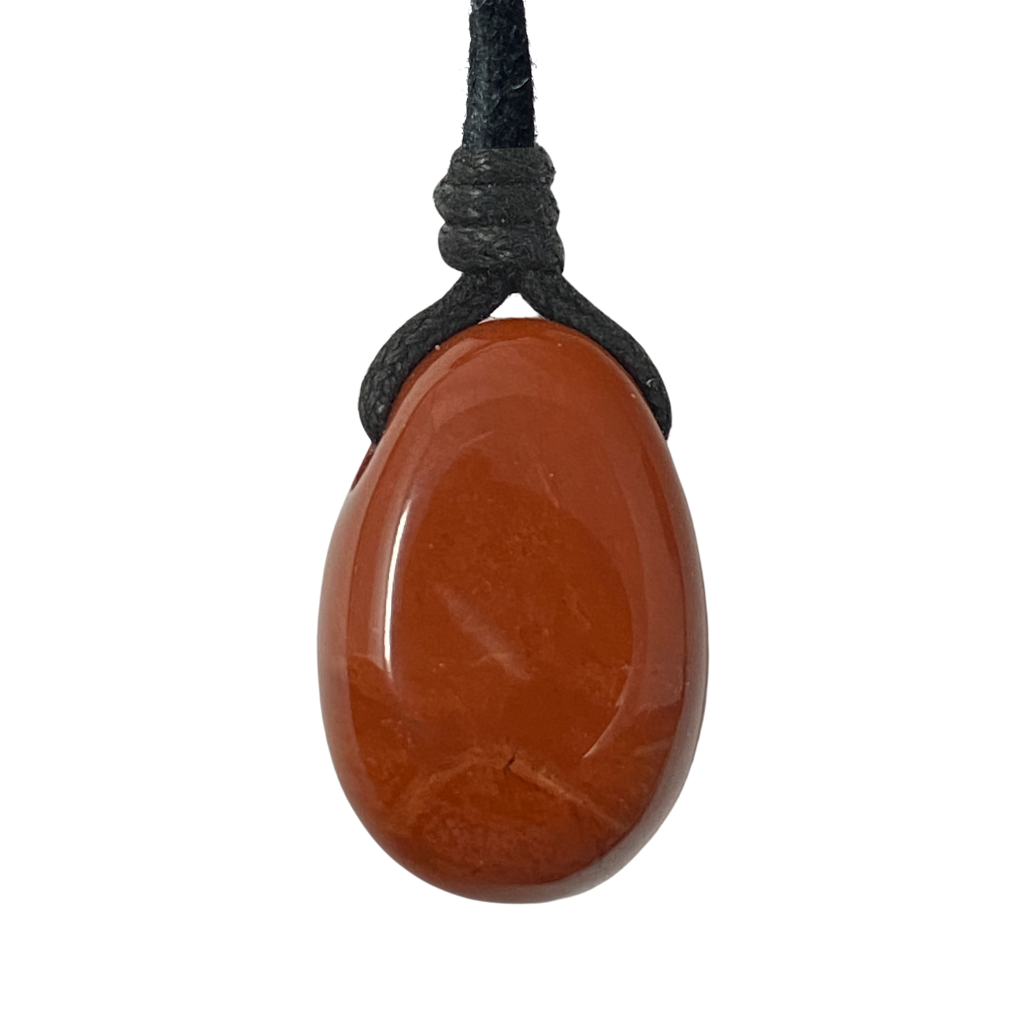 MENS RED JASPER PENDANT NECKLACE-Luck Strings