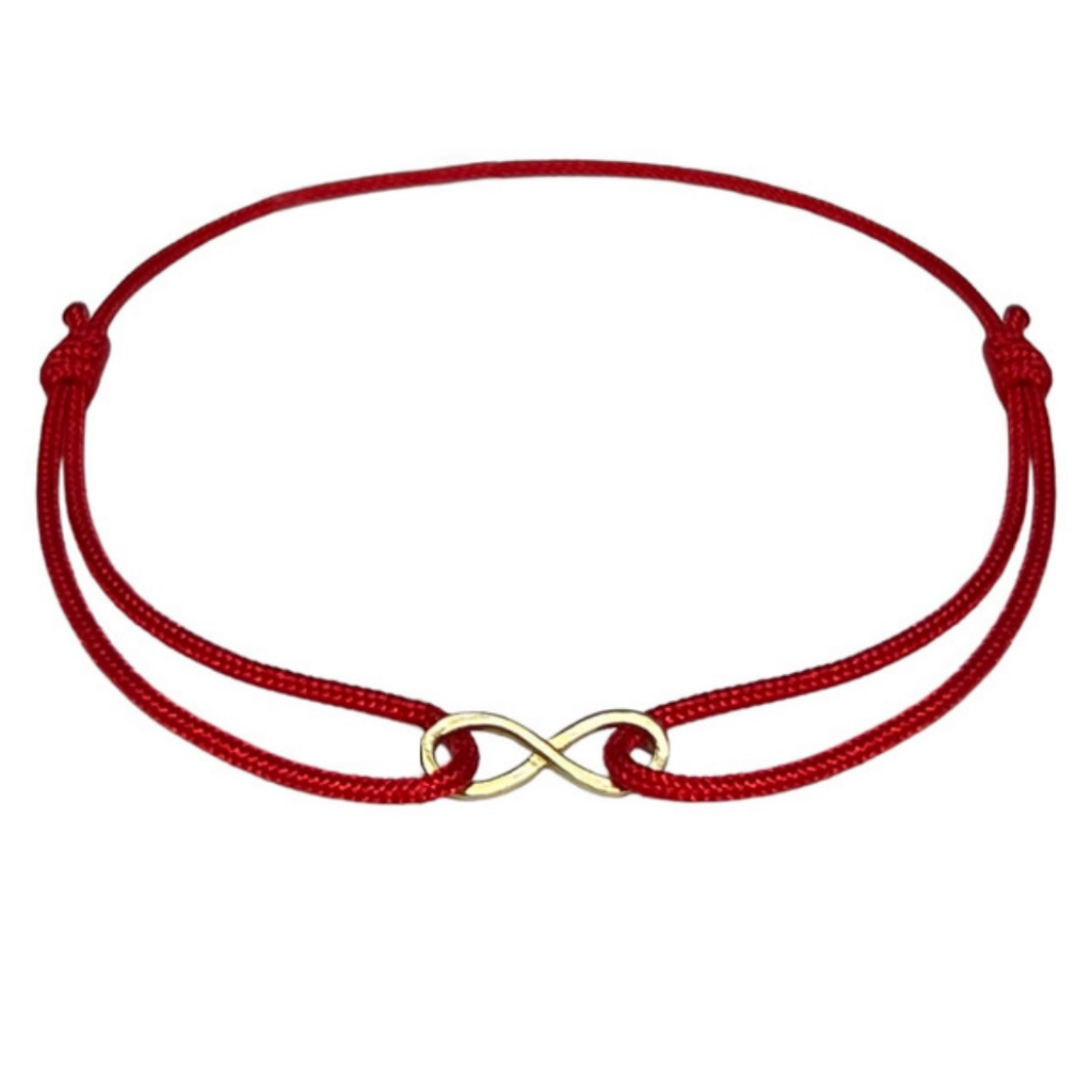 Solid Gold 14k Infinity Red String Bracelet