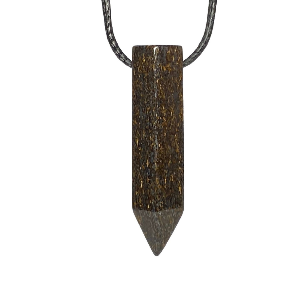 BRONZITE BULLET NECKLACE-Luck Strings