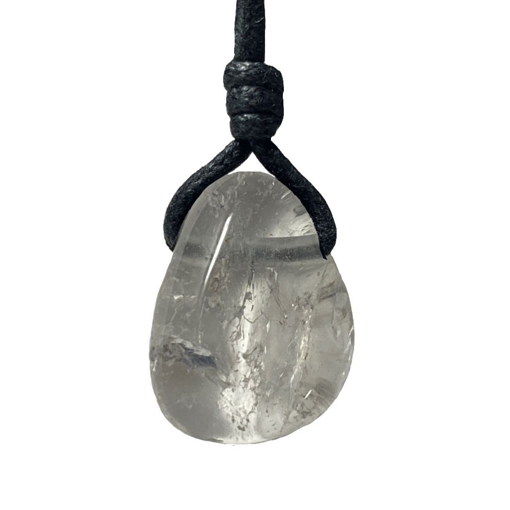 CLEAR QUARTZ STONE NECKLACE-Luck Strings