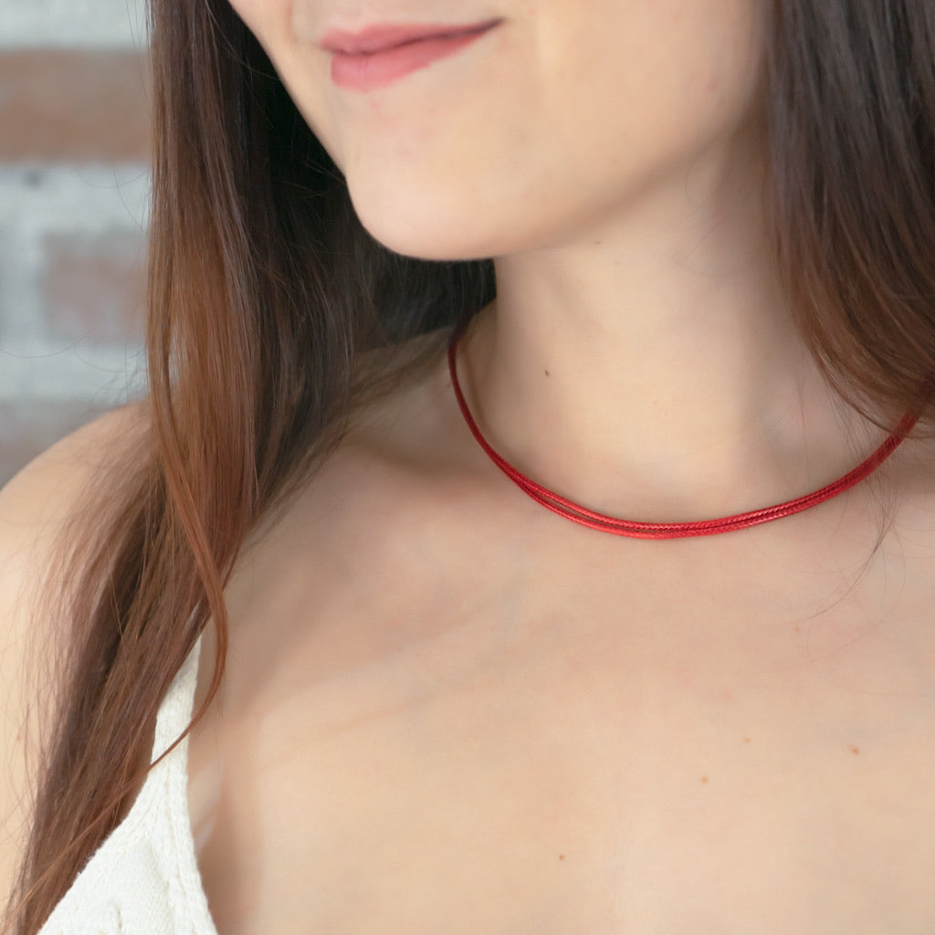FAUX LEATHER ADJUSTABLE CHOKER-Luck Strings