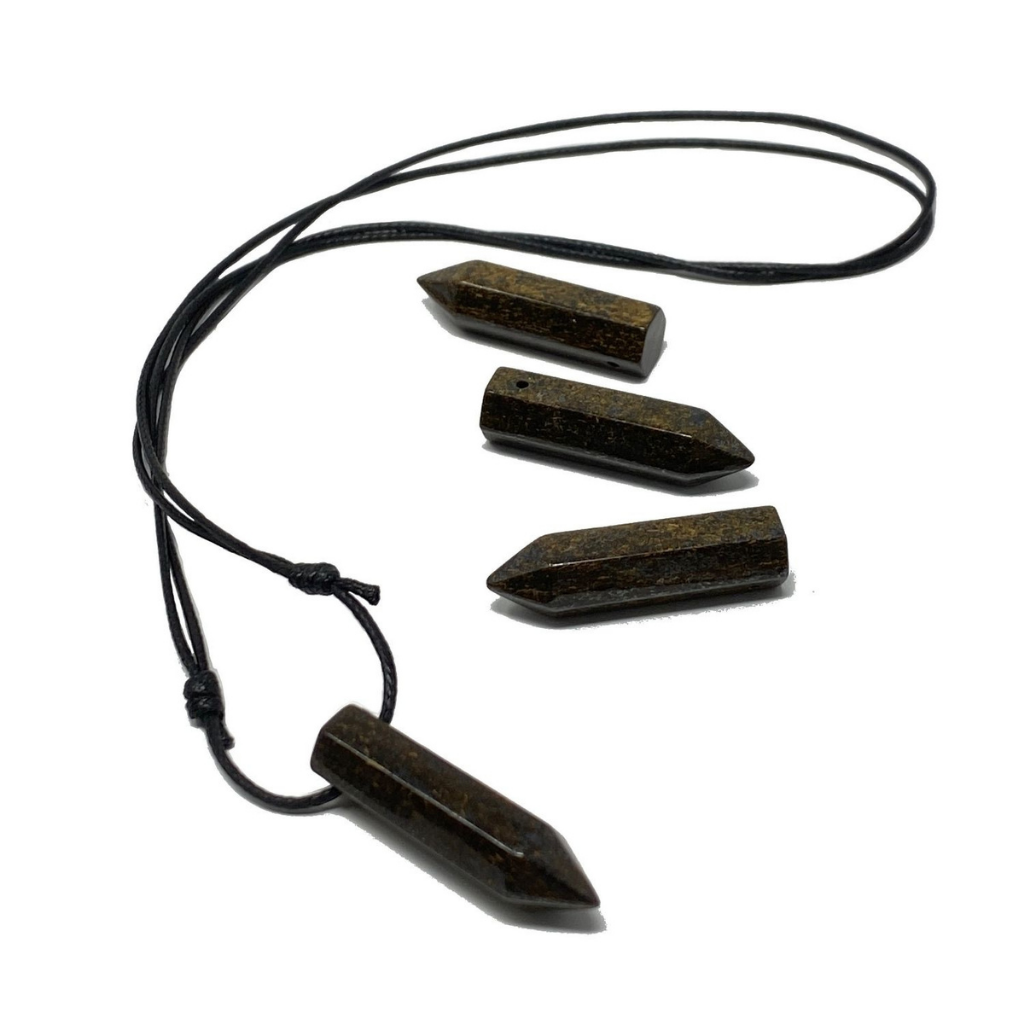 BRONZITE BULLET NECKLACE-Luck Strings
