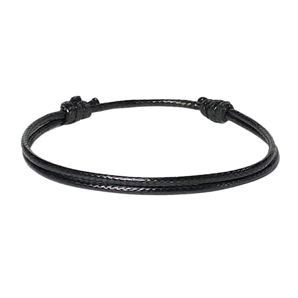 Sleek Black Bracelet for Men - Durable & Stylish | Luck Strings