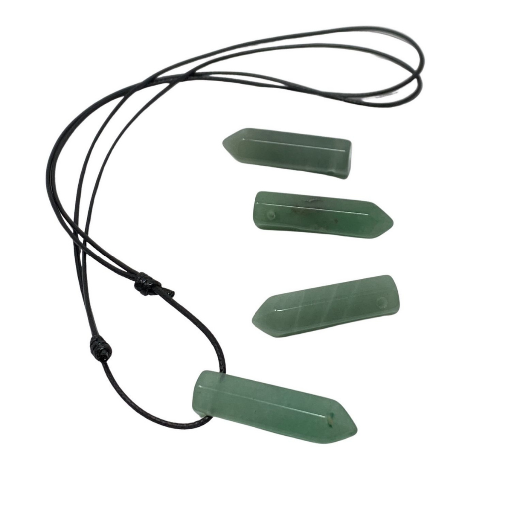 GREEN AVENTURINE POINT NECKLACE-Luck Strings